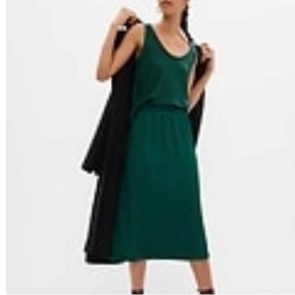 Gap Satin Midi Skirt Green Pine XL